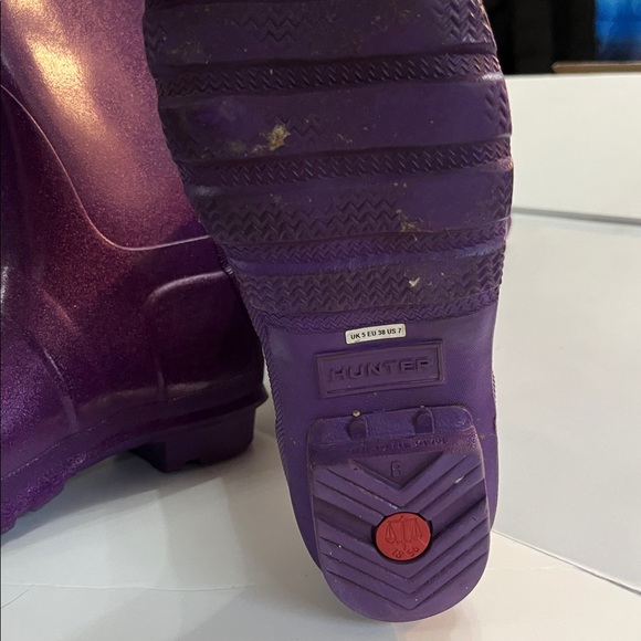 Hunter Boots original Tall rain boots in Purple Glitter sparkle size 7 - Picture 10 of 10